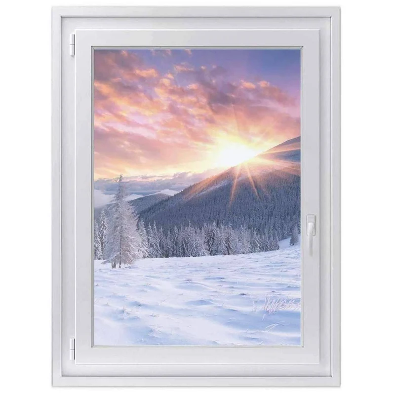 Fensterfolie [hoch] - Design: Zauberhafte Winterlandschaft