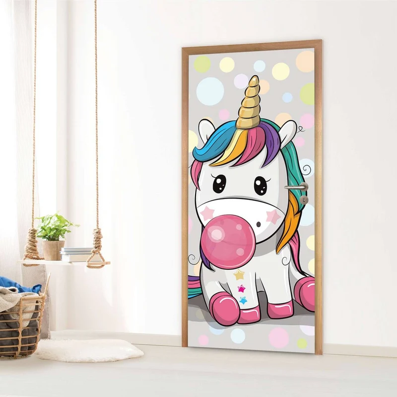 Türfolie - Design: Rainbow das Einhorn