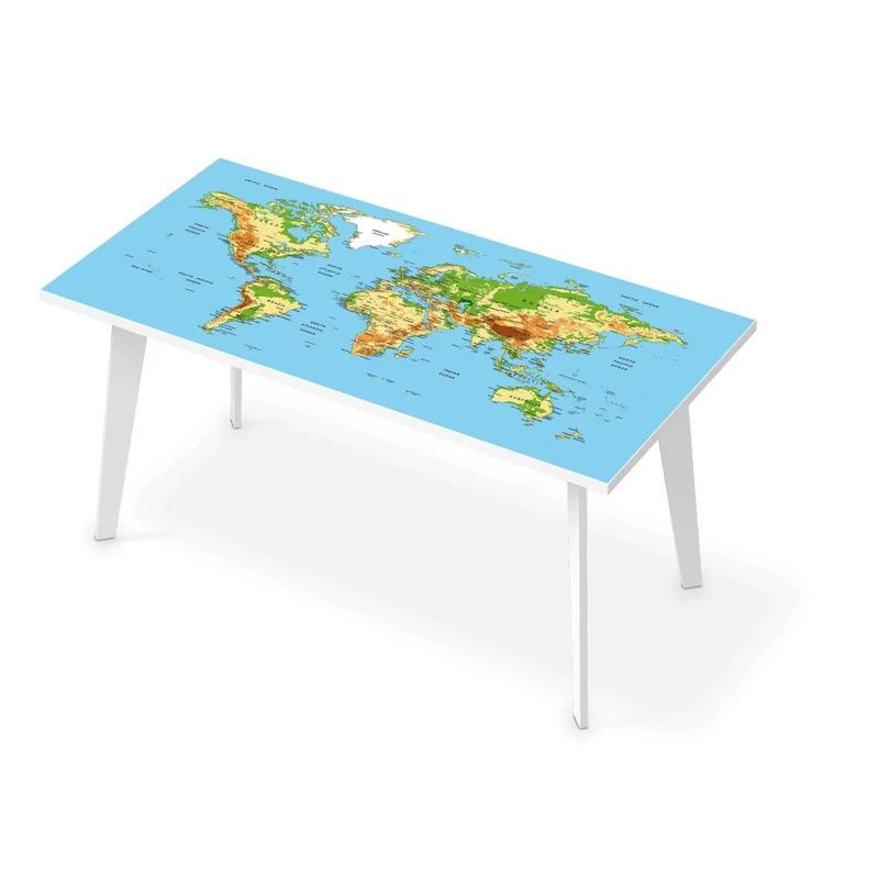 Tischfolie - Design: Geografische Weltkarte