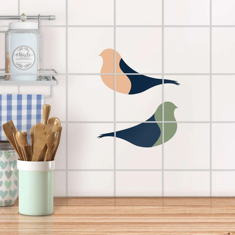 Klebefliesen für Küche & Bad - Design: Vintage Vögel