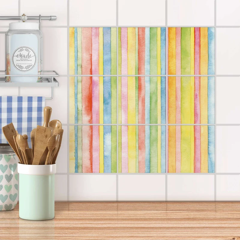 Klebefliesen für Küche & Bad - Design: Watercolor Stripes