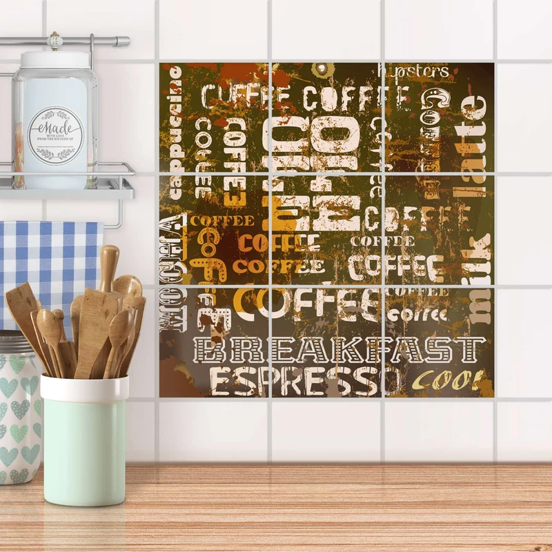 Klebefliesen für Küche & Bad - Design: Coffee Typo