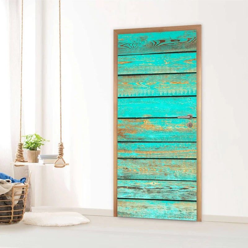 Türfolie - Design: Wooden Aqua