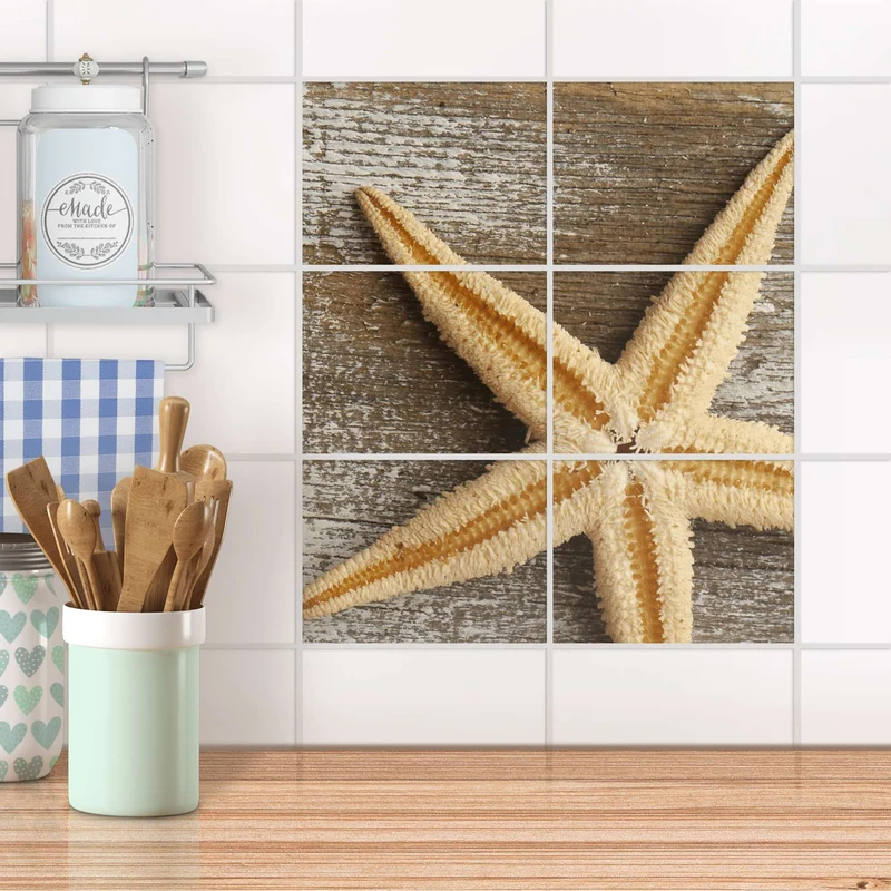 Fliesenfolie [quer] für Küche & Bad - Design: Starfish