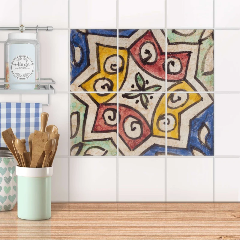 Fliesenaufkleber [hoch] für Küche & Bad - Design: Spanish Tile 6
