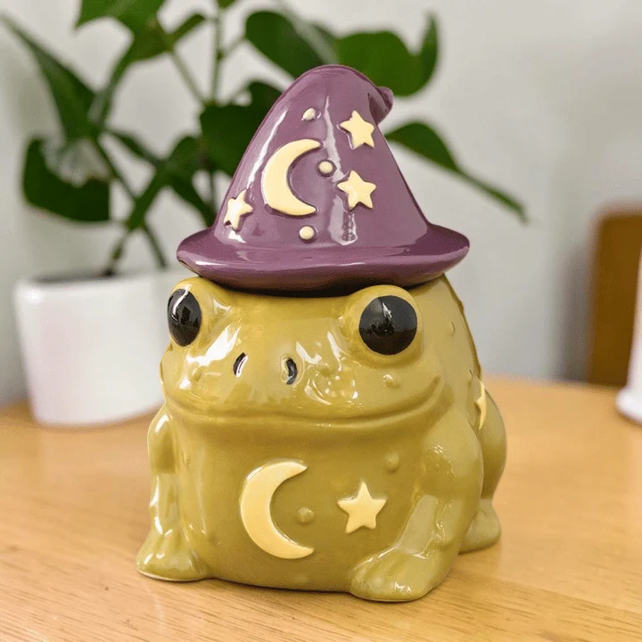 Duftlampe magische Kröte – Keramik Ölbrenner für Duftöl und Wax Melts