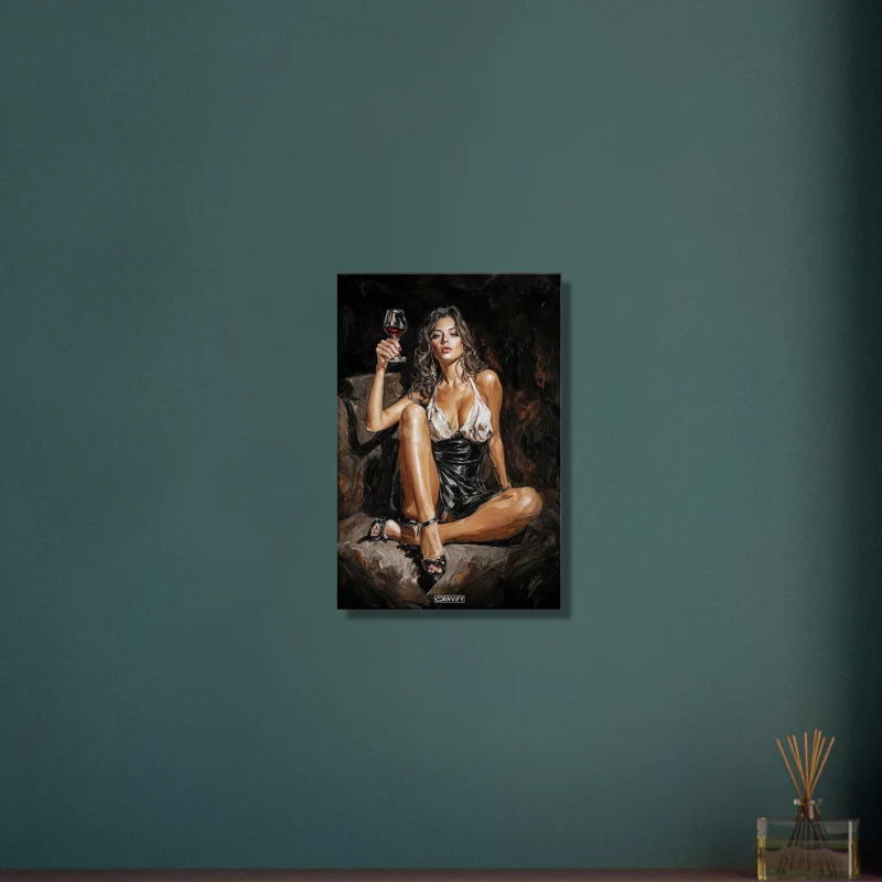 Romantic Woman with Wine