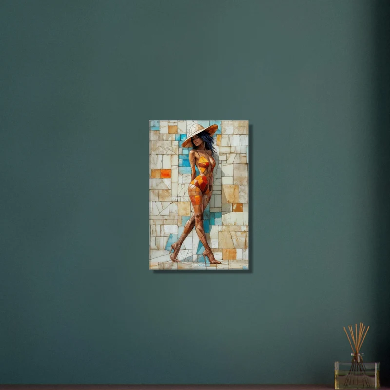 Cubist Style Woman with Hat