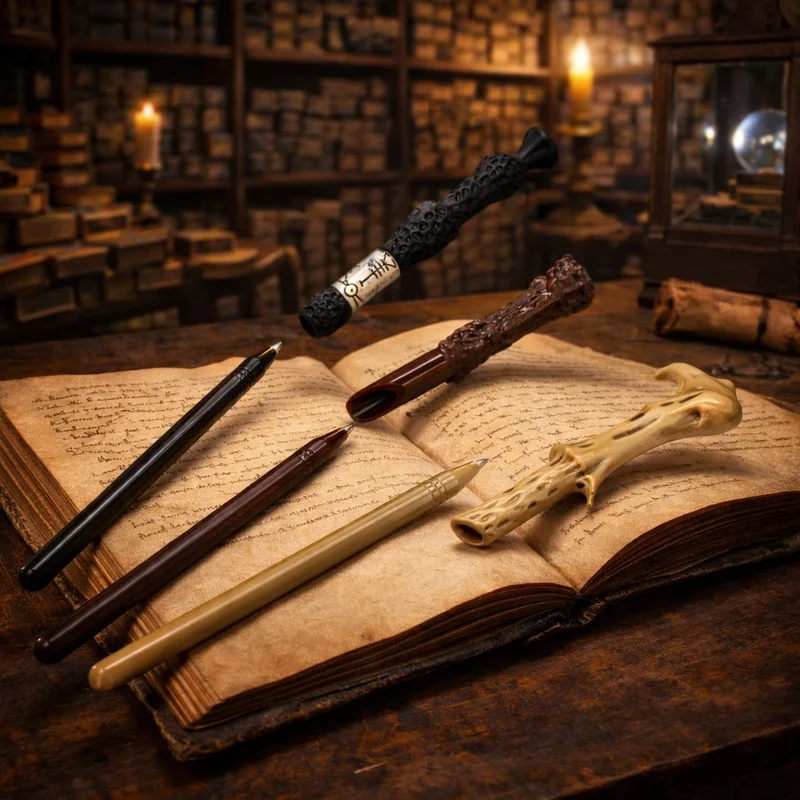 Harry Potter Kugelschreiber Set – 3 Zauberstab-Stifte Hogwarts Fantasy