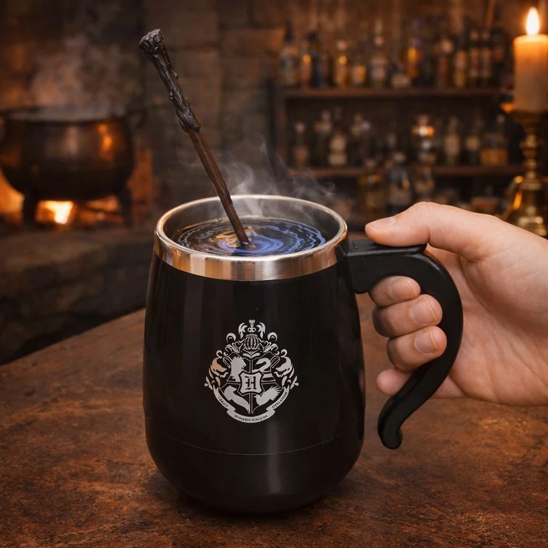 Harry Potter Selbstrührende Tasse – Zauberstab Rührer Hogwarts 350 ml