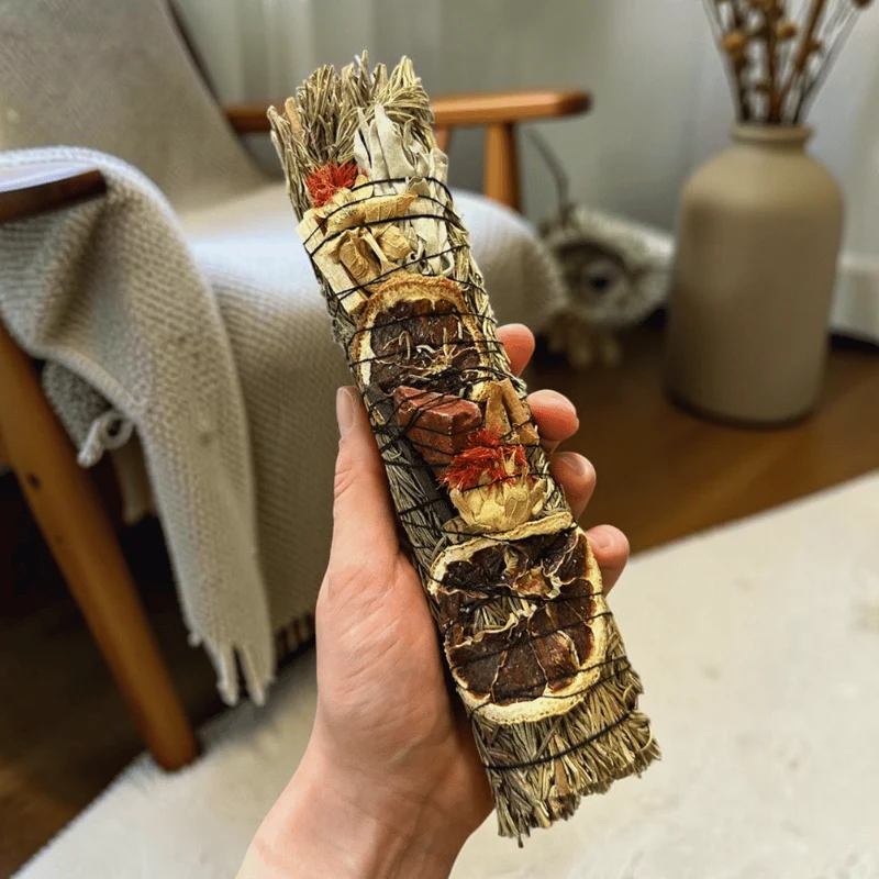 Große Ritual-Räucherbündel mit Kristall – Hergestellt in den USA
