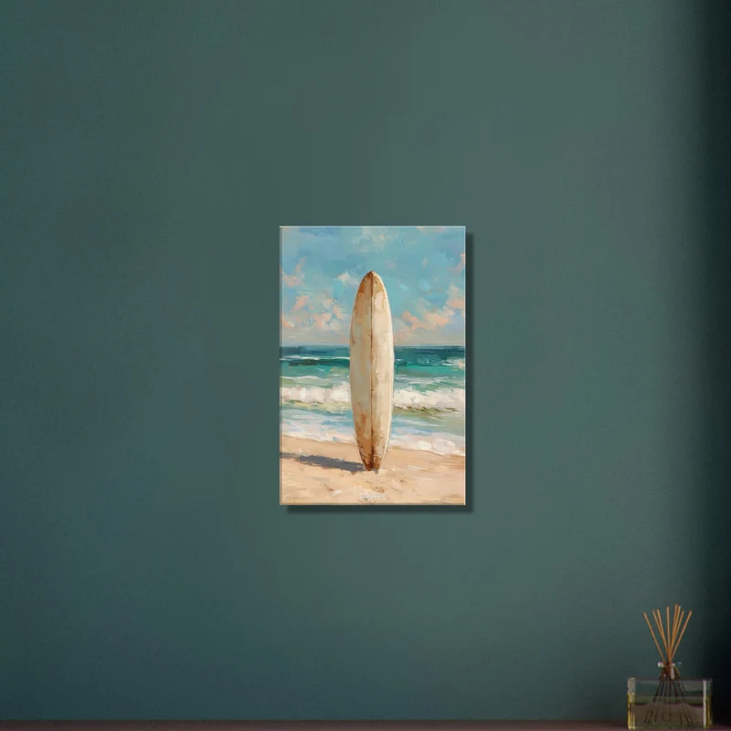 Surfboard Vintage Oil Painting