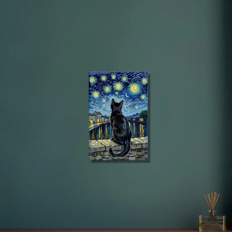 Black Cat in the Starry Night No. 2