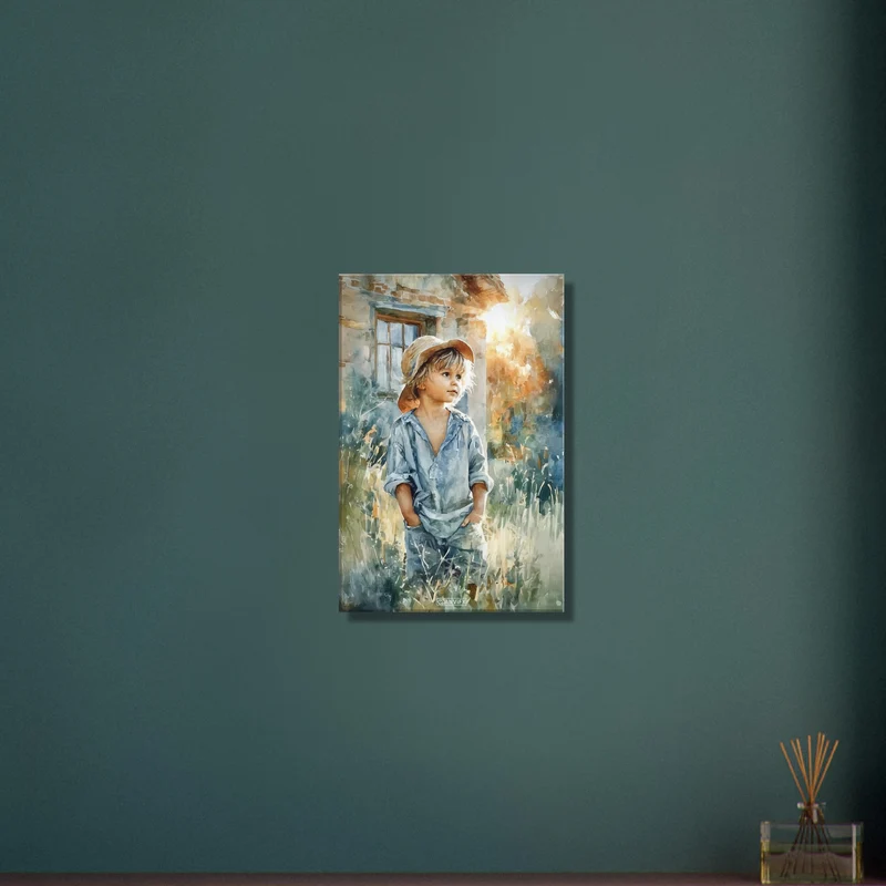Young Kid 'Straw Hat' Oil Painting