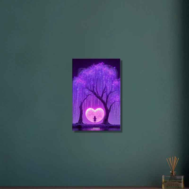 Romantic Purple Heart Moon