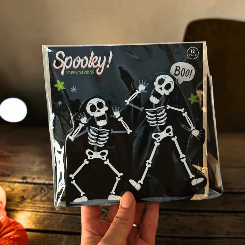 Halloween Servietten Geist und Skelett 12er Set Summerween Partydeko