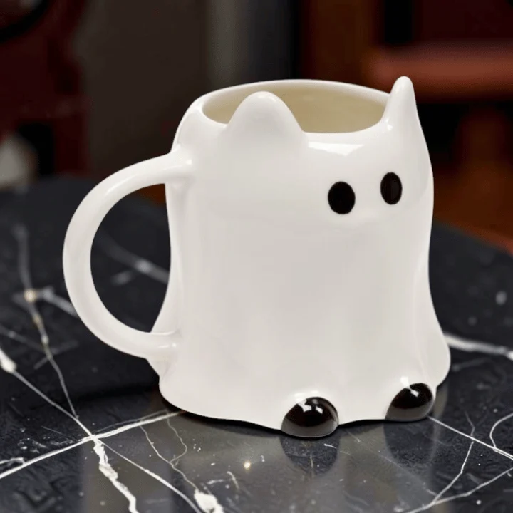 Spooky Katzen Geister Tasse – Keramik Becher
