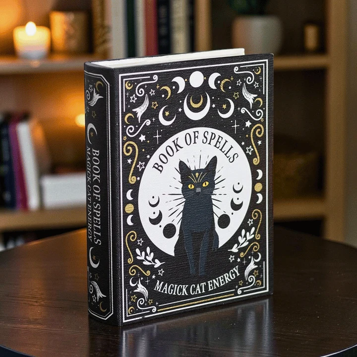 Schwarze Katze Buch Aufbewahrungsbox – Book of Spells Buchbox