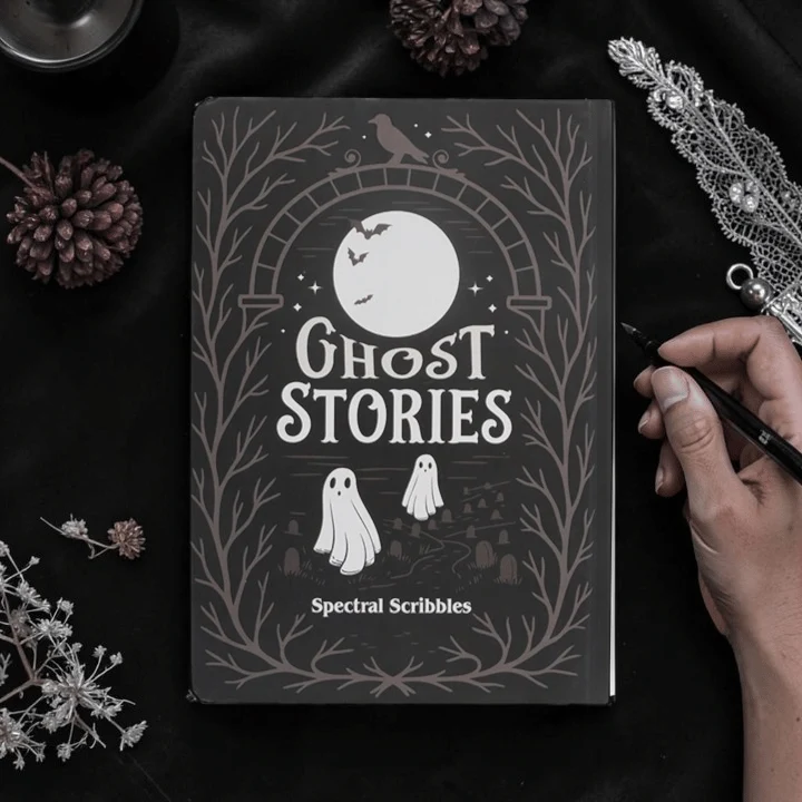 Ghost Stories A5 Notizbuch – Spooky Journal mit Geistermotiv