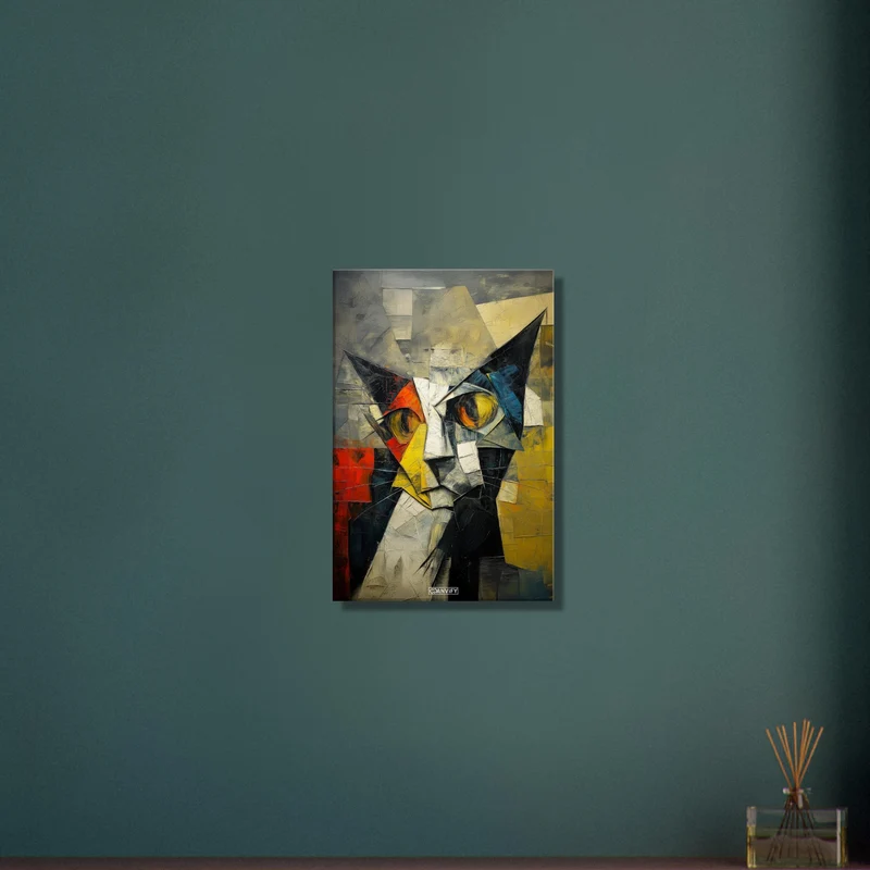 Cubist Cat Painting