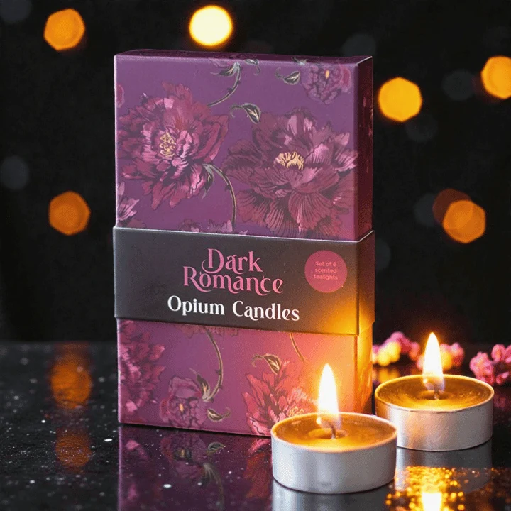 Opium Teelichter 6er Set – Dark Romance Duftkerzen