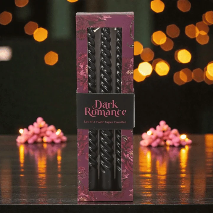 Twist Stabkerzen 3er Set – Dark Romance Kerzen in gedrehter Form