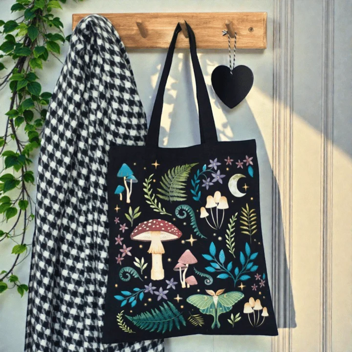 Dark Forest Stoffbeutel – Wald-Print Tasche für Alltag und Bücher