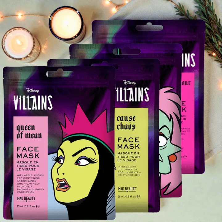 Disney Villains Tuchmasken Bundle – 4er Set für dein Selfcare-Ritual