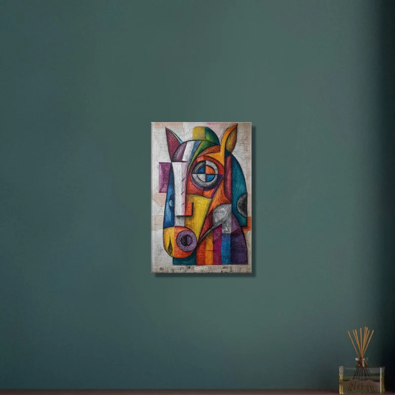Abstract Cubist Horse Painting