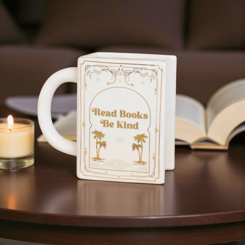 Buchförmige Pastel Tasse – Keramiktasse für Bücherwürmer