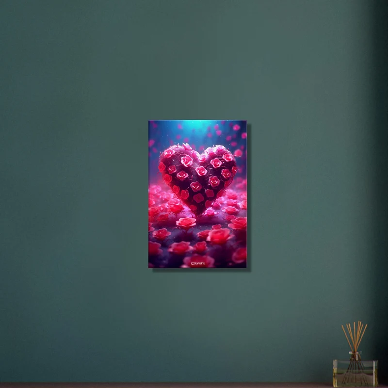 Pink Rose Bush Heart