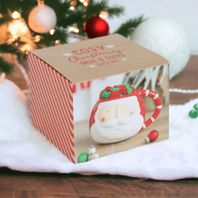 Weihnachtsmann Tasse & Kuschelsocken Set