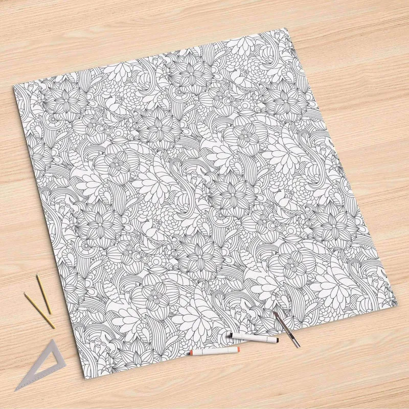 Folienbogen (90x90 cm) - Design: Flower Lines 2