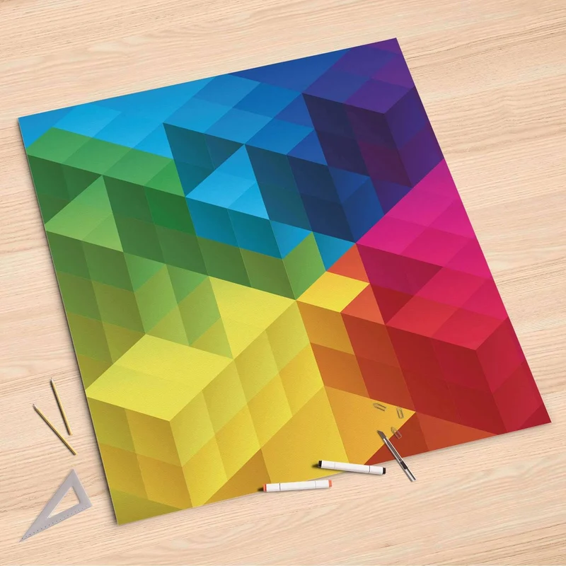 Folienbogen (90x90 cm) - Design: Colored Cubes