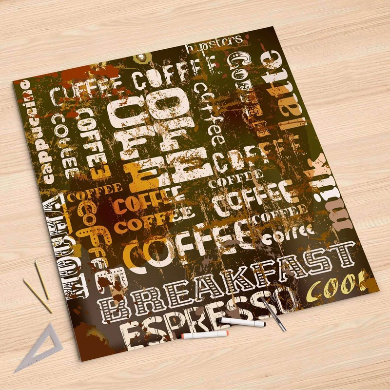 Folienbogen (90x90 cm) - Design: Coffee Typo