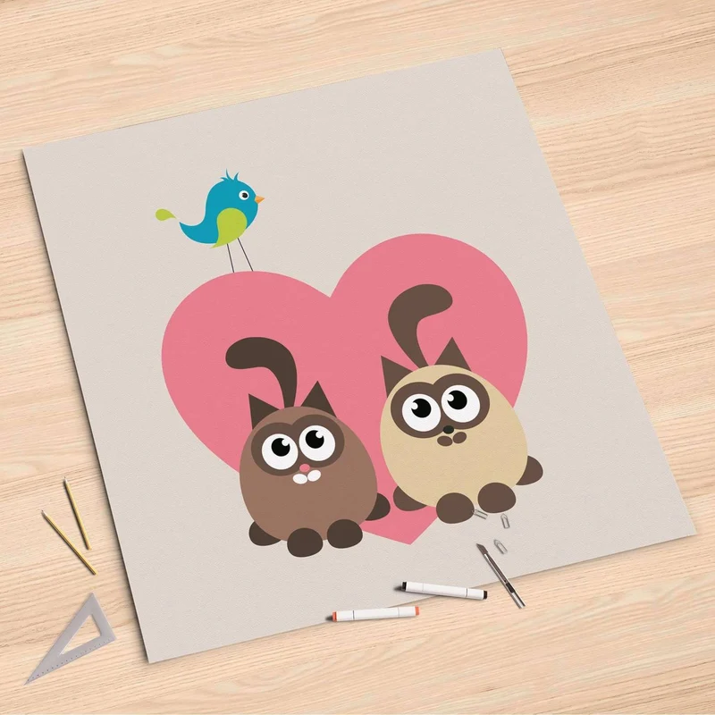 Folienbogen (90x90 cm) - Design: Cats Heart