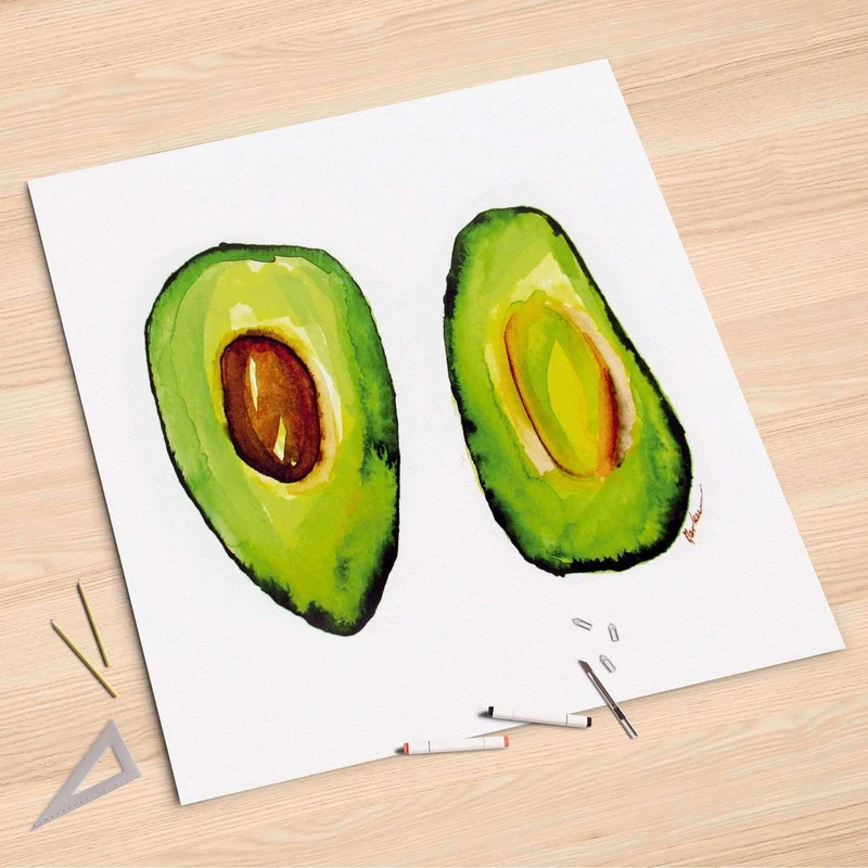 Folienbogen (90x90 cm) - Design: Avocado halb und halb