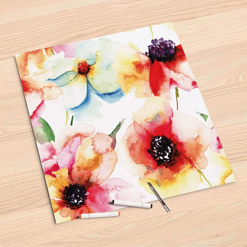 Folienbogen (60x60 cm) - Design: Water Color Flowers