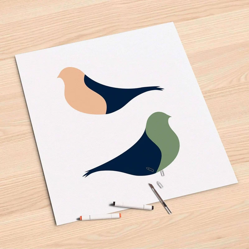 Folienbogen (60x60 cm) - Design: Vintage Vögel
