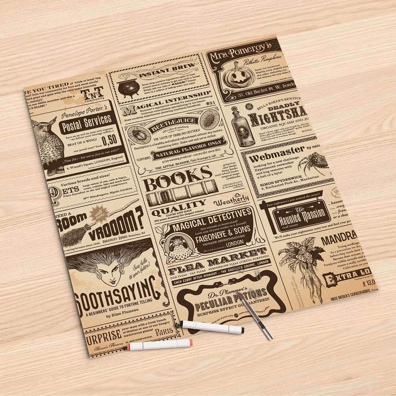 Folienbogen (60x60 cm) - Design: Vintage Newspaper