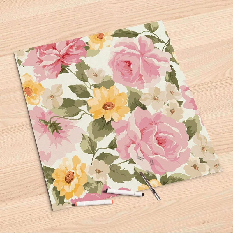 Folienbogen (60x60 cm) - Design: Vintage Flowers