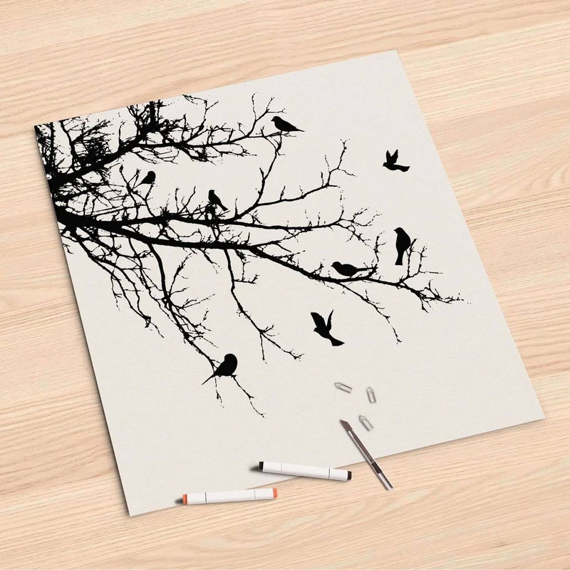 Folienbogen (60x60 cm) - Design: Tree and Birds 1