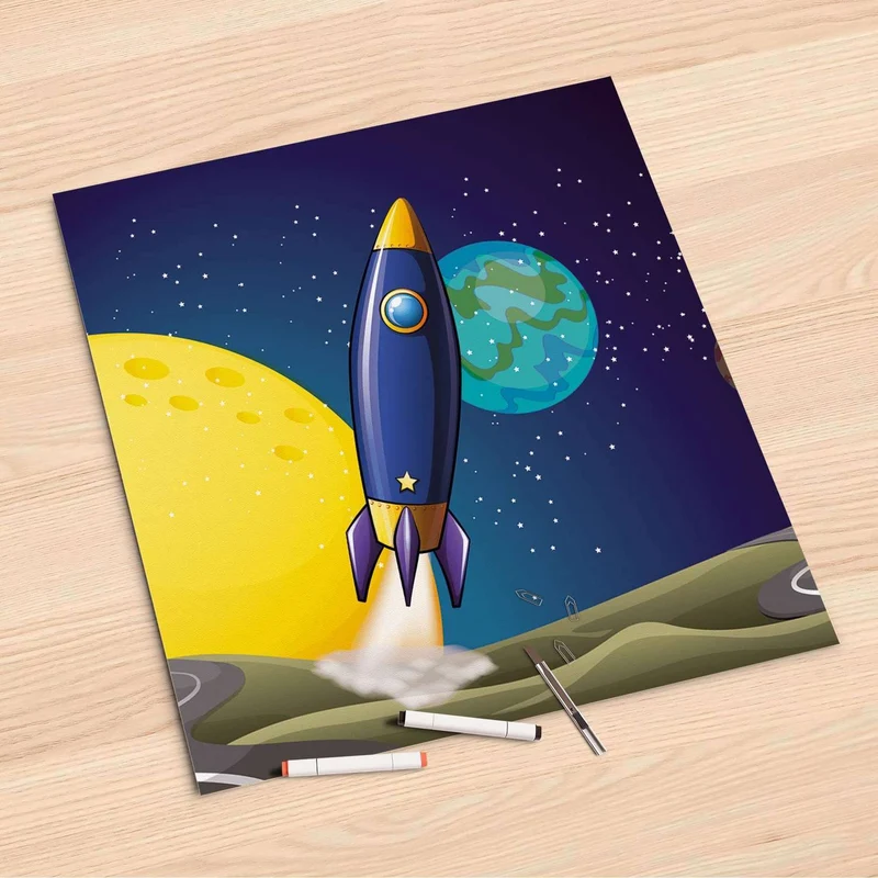 Folienbogen (60x60 cm) - Design: Space Rocket