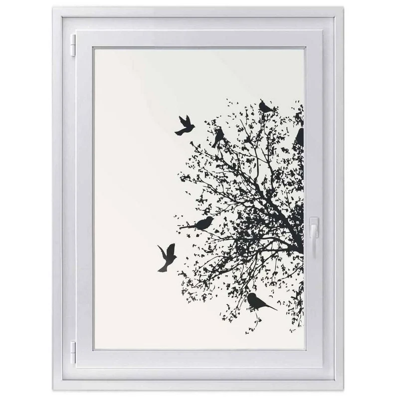 Fensterfolie [hoch] - Design: Tree and Birds 2