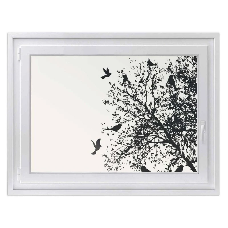 Fensterfolie [quer] - Design: Tree and Birds 2