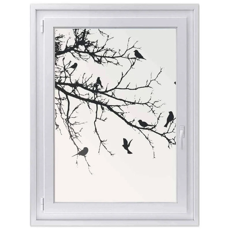 Fensterfolie [hoch] - Design: Tree and Birds 1