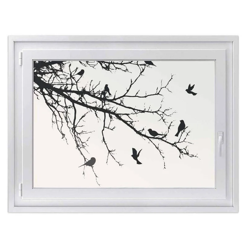 Fensterfolie [quer] - Design: Tree and Birds 1