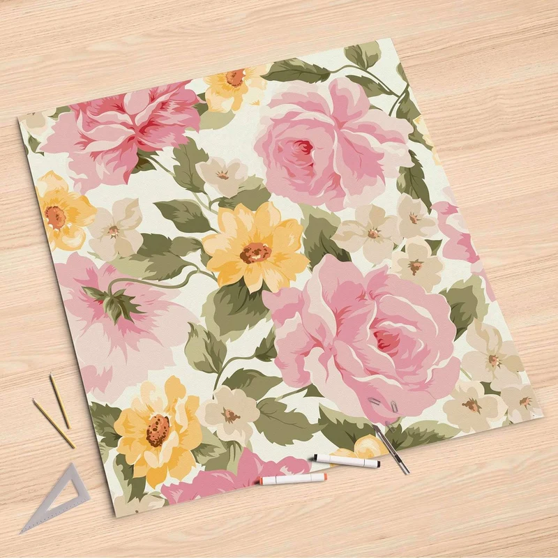 Folienbogen (90x90 cm) - Design: Vintage Flowers