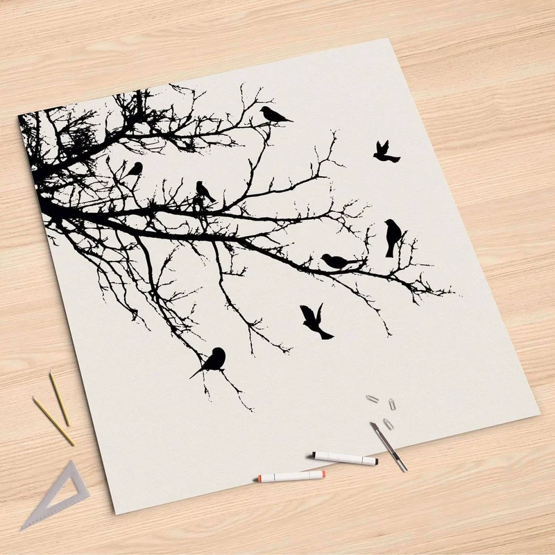 Folienbogen (90x90 cm) - Design: Tree and Birds 1