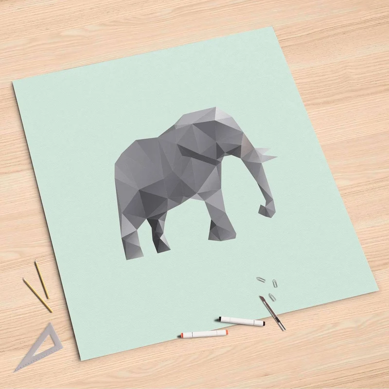 Folienbogen (90x90 cm) - Design: Origami Elephant